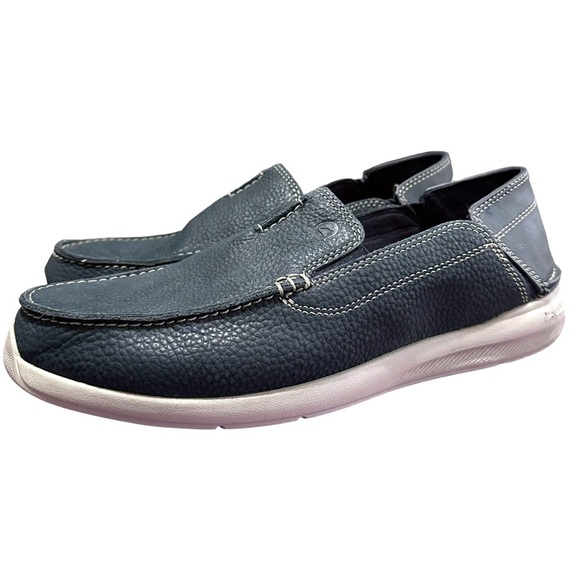Clarks Other - Clarks Gorwin Step Loafer Men's Size 8.5W Navy Blue Leather Slip On Shoes